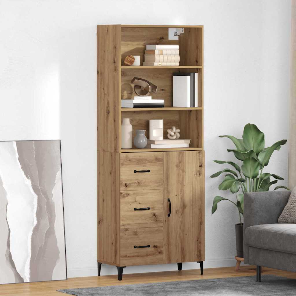 JUNG Vida Highboard Artisan-Eiche 69,5 x 34 x 180 cm Holzwerkstoff