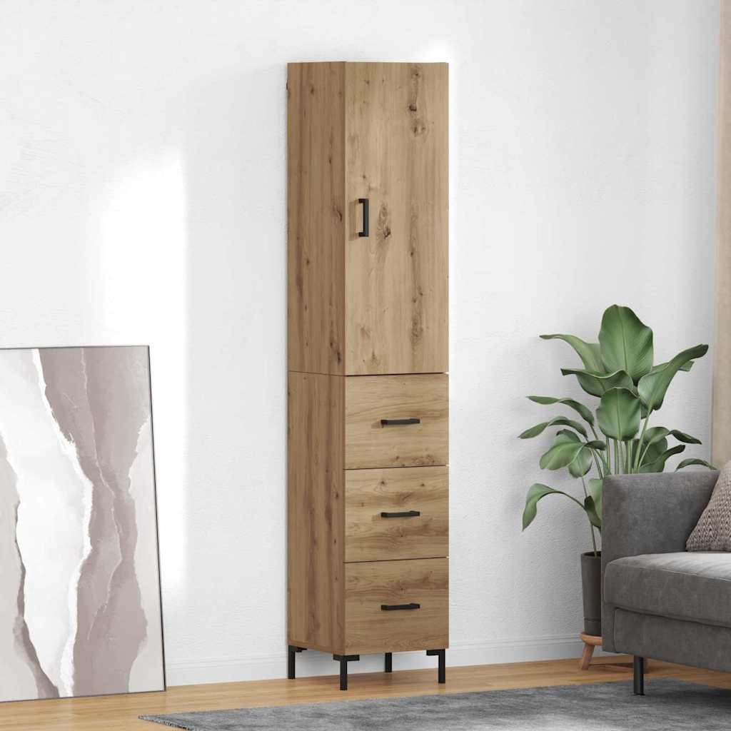 JUNG Vida Highboard Artisan-Eiche 69,5 x 34 x 180 cm Holzwerkstoff