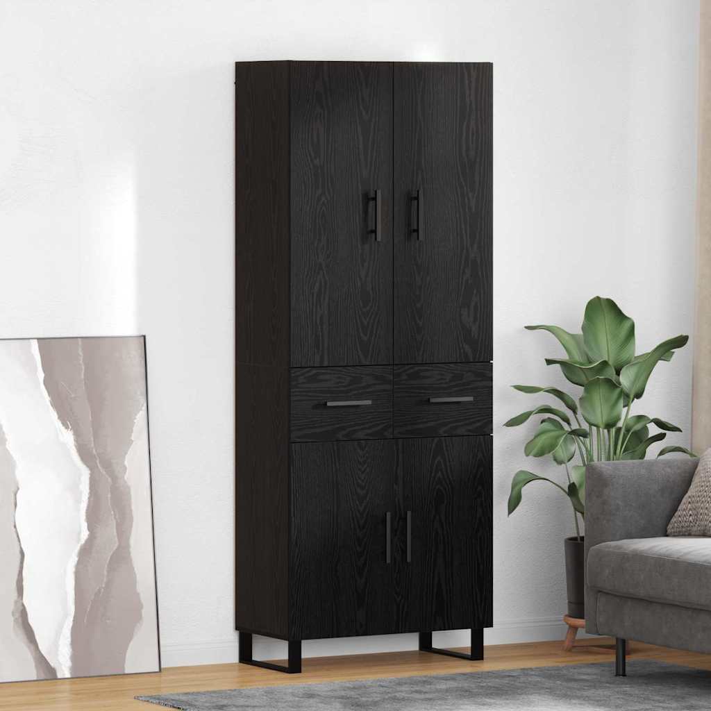 JUNG Vida Highboard 2 pcs Schwarz Eichen-Optik 69,5 x 34 x 180 cm