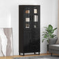 JUNG Vida Highboard 2 pcs Schwarz Eichen-Optik Engineered Wood und Glas
