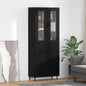 JUNG Vida Highboard 2 pcs Schwarz Eichen-Optik Engineered Wood und Glas