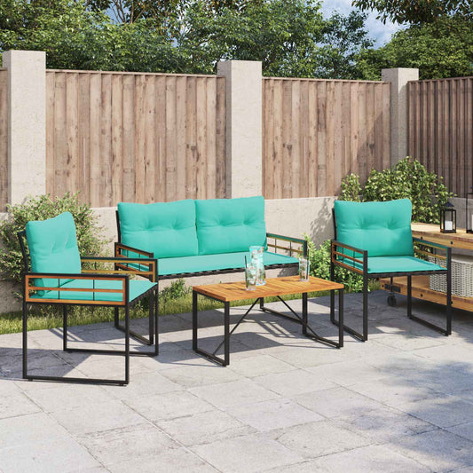 JUNG Vida Gartenmöbel Set mit Kissen 4 pcs Türkis