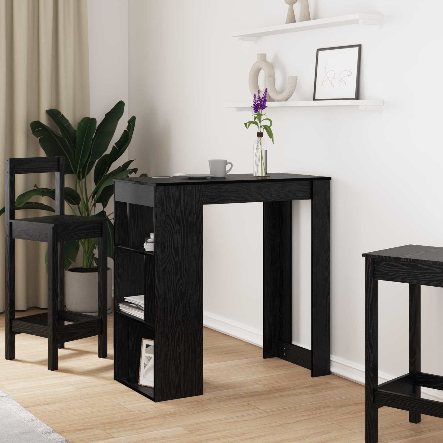 JUNG Vida Bartisch Schwarz Eichen-Optik 102 x 50 x 103,5 cm Holzwerkstoff