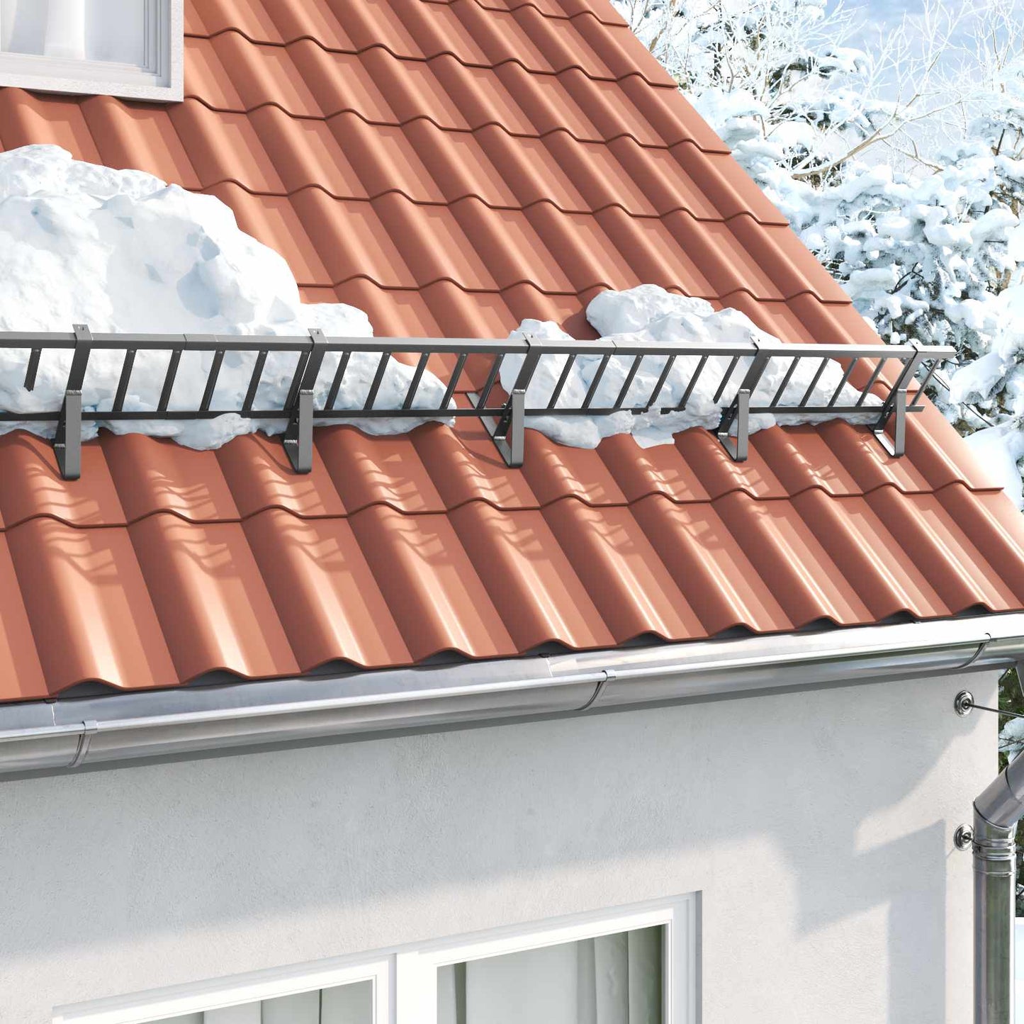 JUNG Vida Dachschneeschild Anthrazit 800 x 29,5 x 34,5 cm Stahl