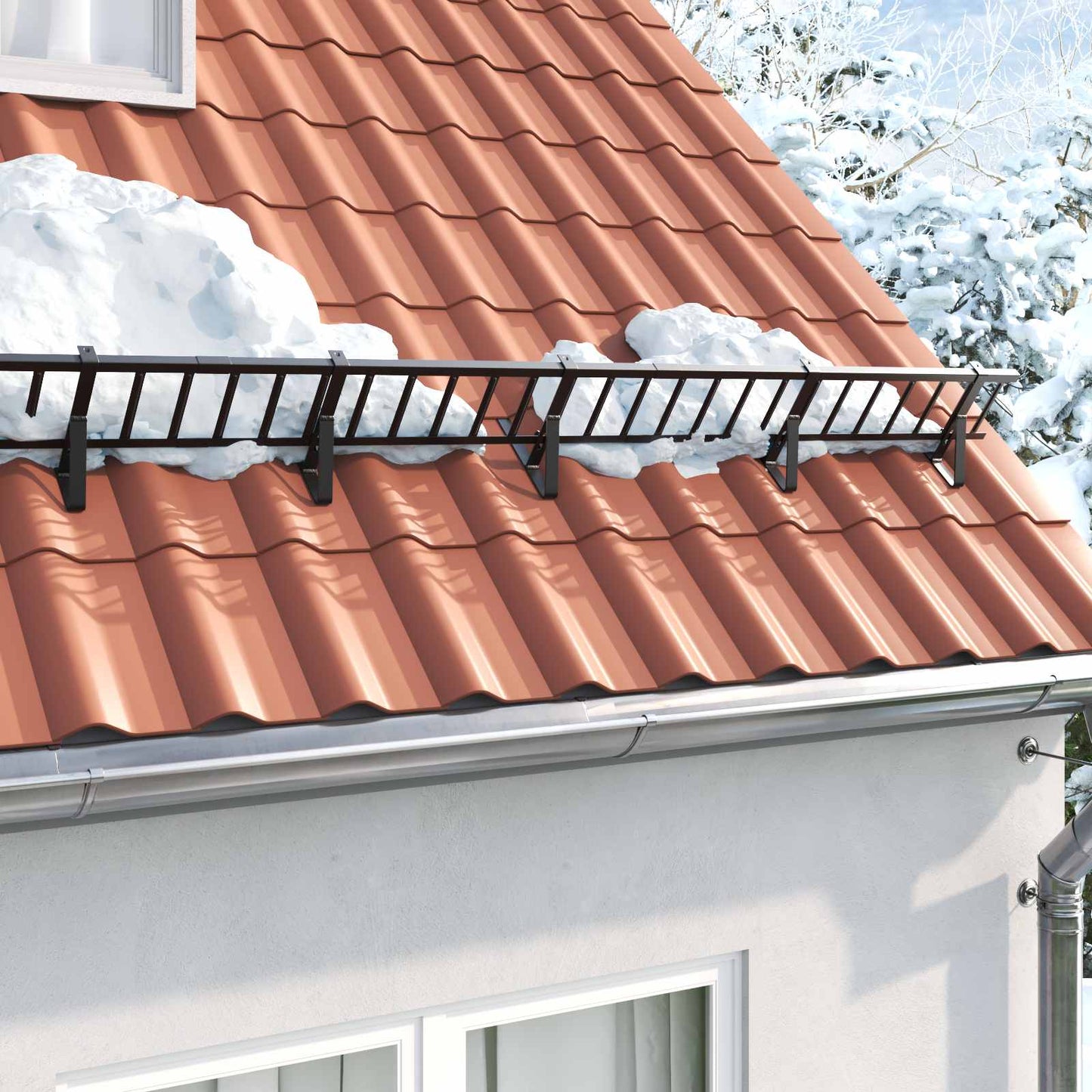 JUNG Vida Dachschneeschild Schwarz 100 x 29,5 x 34,5 cm Stahl