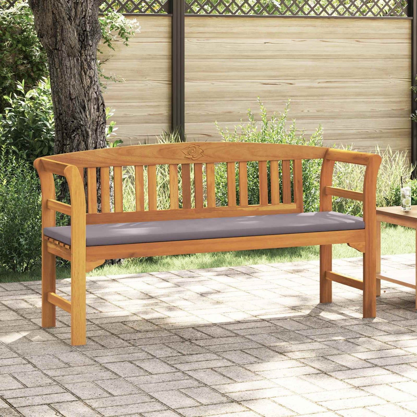 JUNG Vida Bank Natürlicher Ölfinish 157 x 46 x 82,5 cm Massivholz Akazie