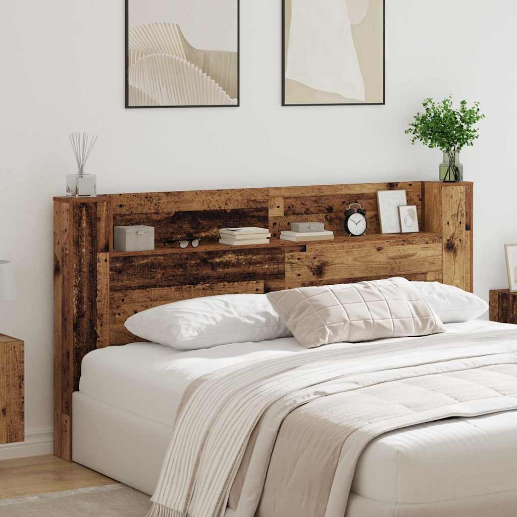 JUNG Vida Kopfteil mit Regal Altholz 200 x 15 x 103,5 cm Holzwerkstoff