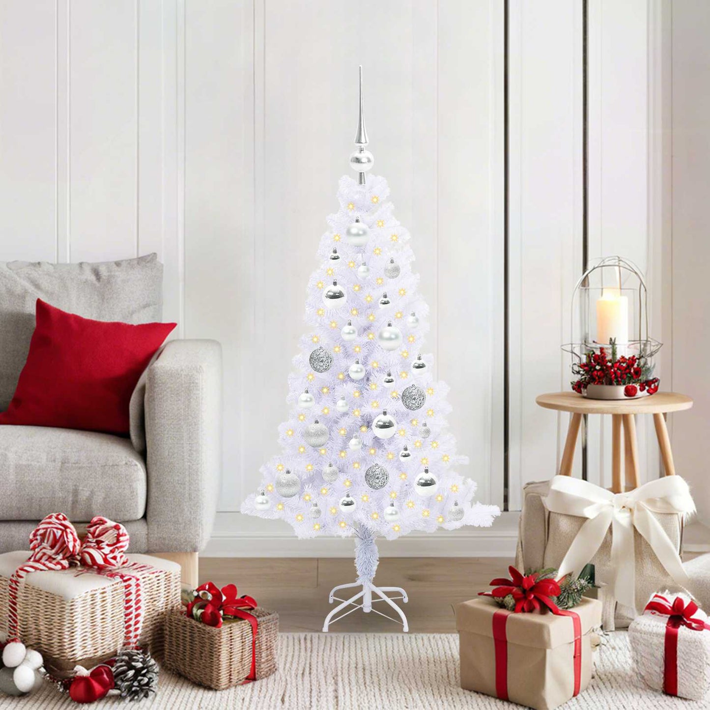 JUNG Vida Künstlicher Weihnachtsbaum Weiß 120 cm PVC und Stahl