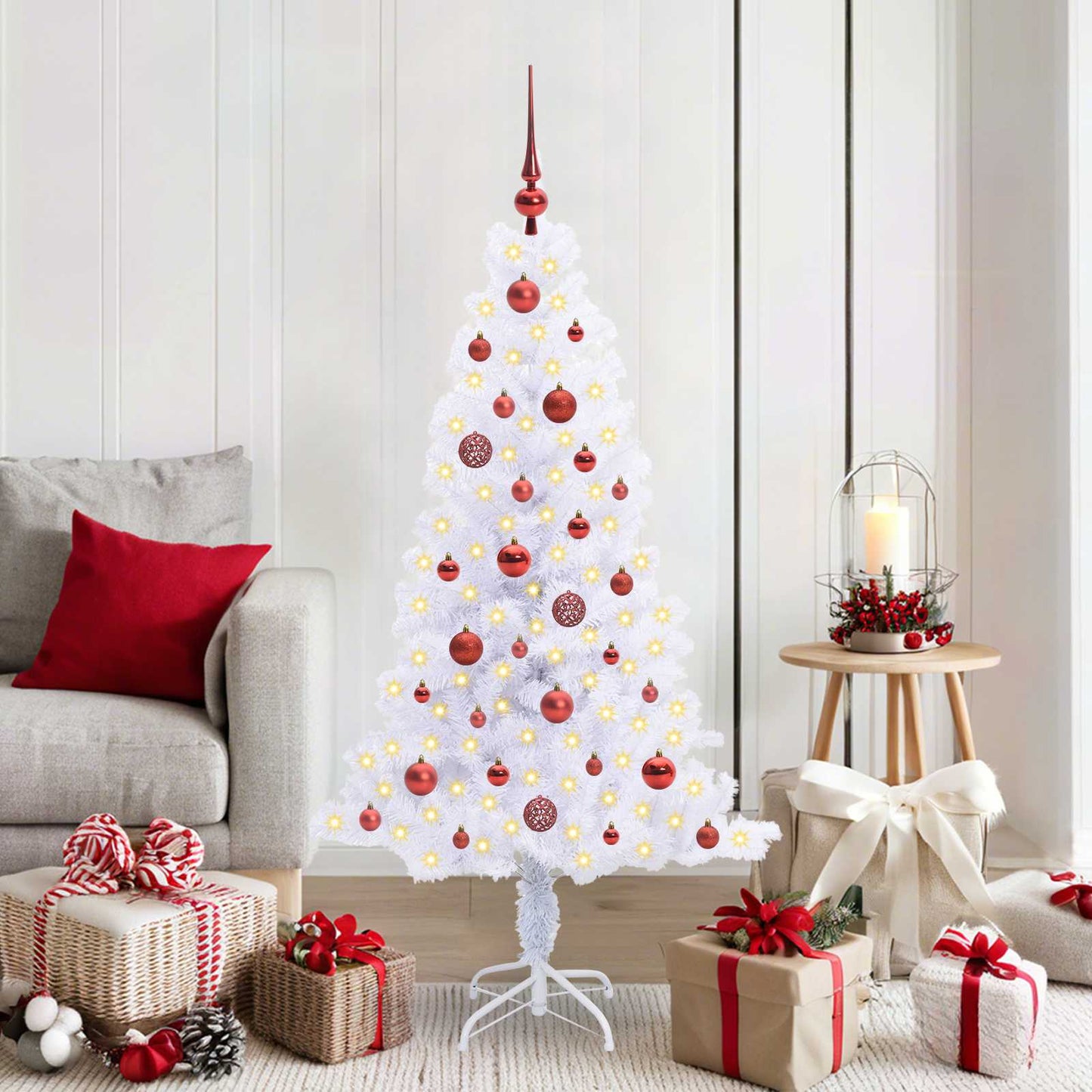 JUNG Vida Künstlicher Weihnachtsbaum Weiß 150 cm PVC und Stahl