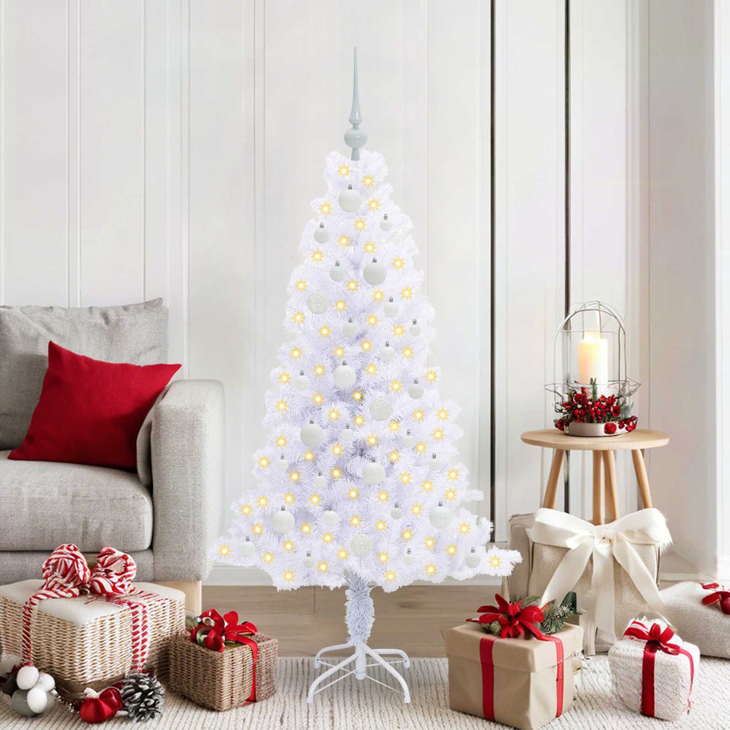 JUNG Vida Künstlicher Weihnachtsbaum Weiß 150 cm PVC und Stahl