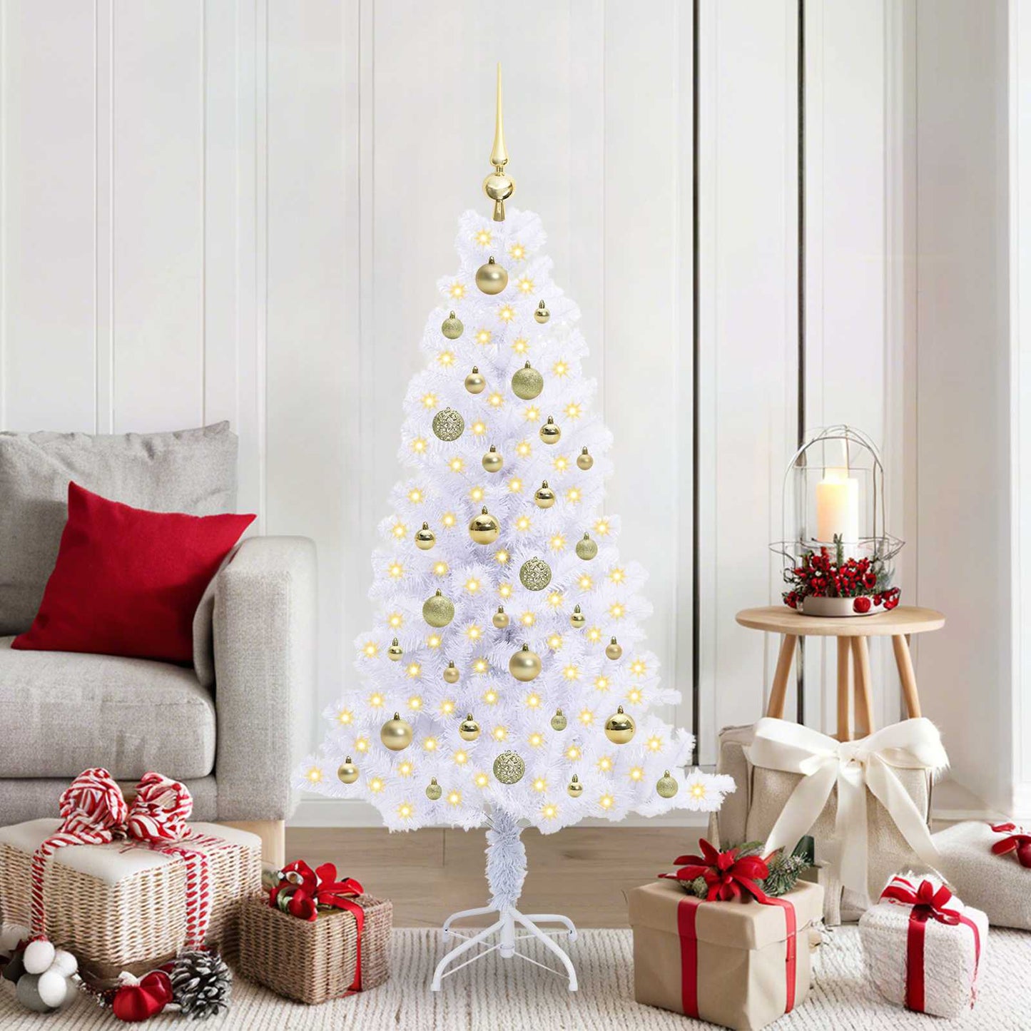 JUNG Vida Künstlicher Weihnachtsbaum Weiß 150 cm PVC und Stahl
