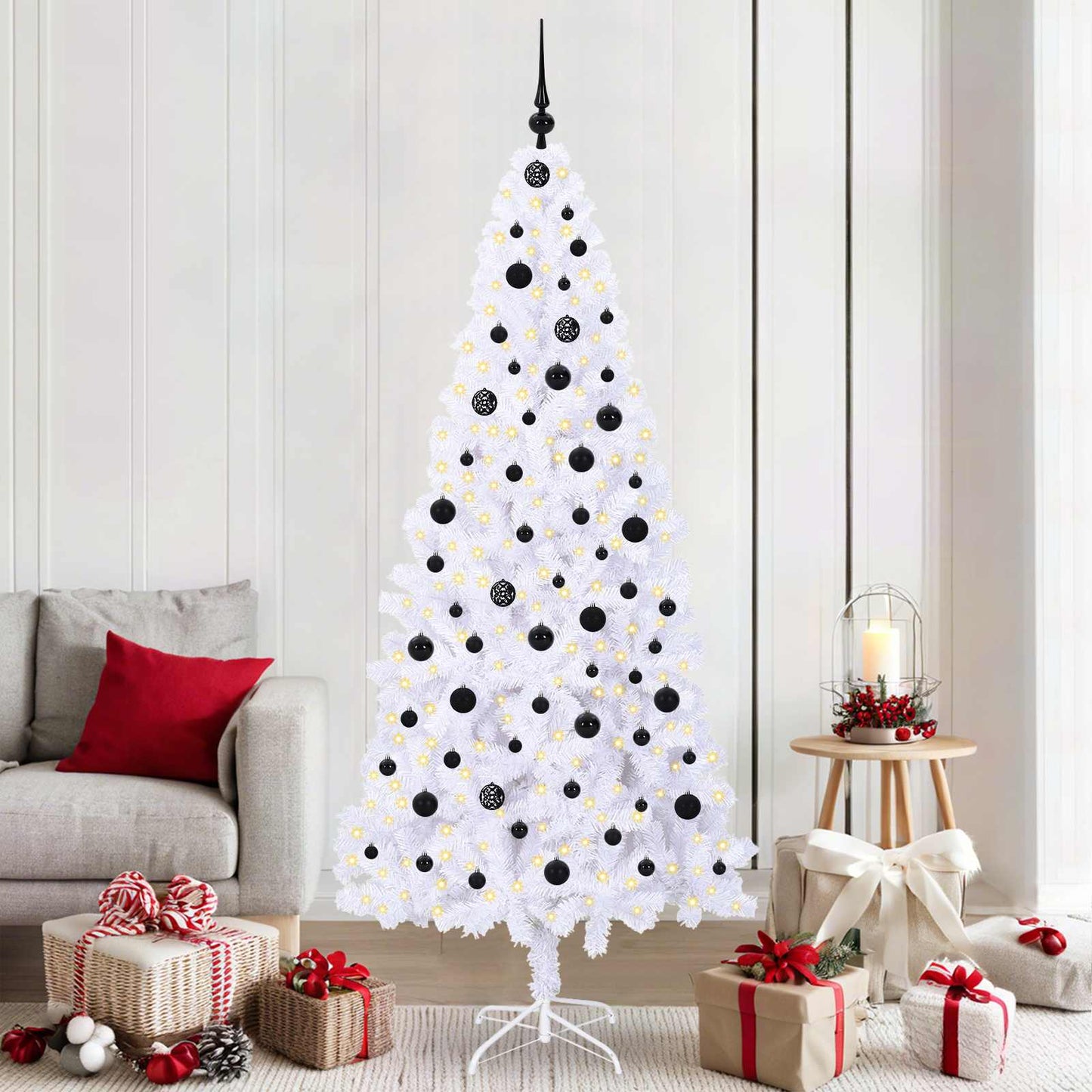 JUNG Vida Künstlicher Weihnachtsbaum Weiß 210 cm PVC und Stahl