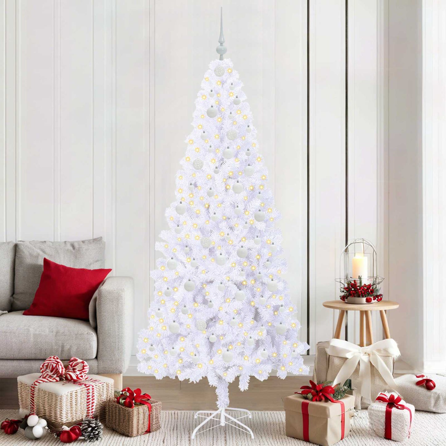 JUNG Vida Künstlicher Weihnachtsbaum Weiß 210 cm PVC und Stahl