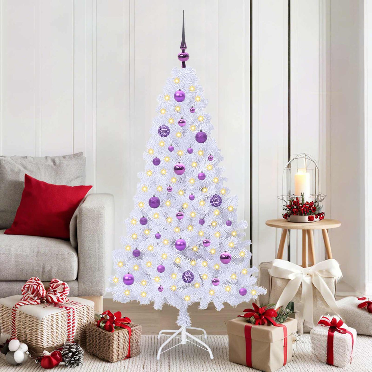JUNG Vida Künstlicher Weihnachtsbaum Weiß 150 cm PVC und Stahl