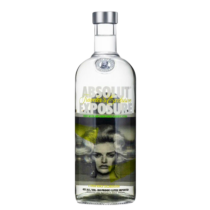 Absolut Vodka 1L Exposure 3er Set – Limited Edition 2013 -  Sammleredition mit Fotodruck von Johan Renck – 3 x 1000ml Wodka mit Honigmelone-Zitronengras Geschmack – Kunstflasche für Sammler