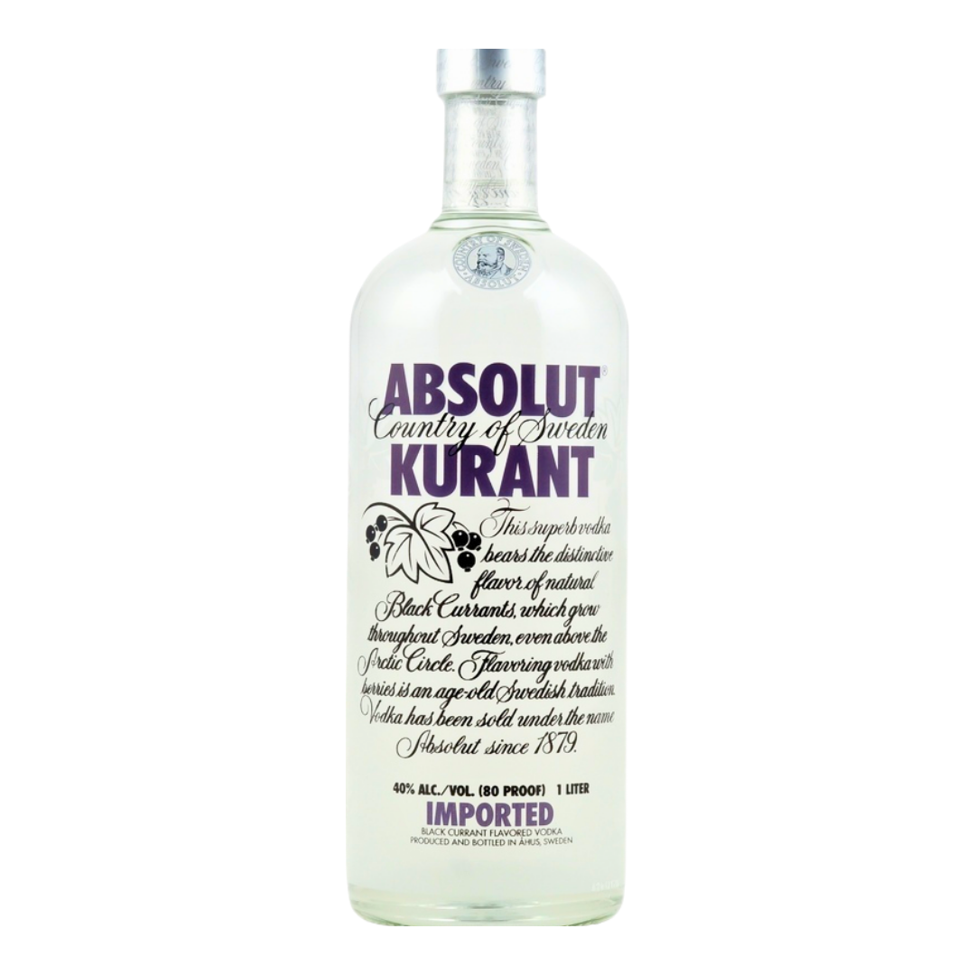 Absolut Vodka 1L Kurant Schwarze Johannisbeere – Flavoured Premium Wodka mit natürlichem Fruchtaroma – Zuckerfrei – Schwedischer Qualitätsvodka für Mixgetränke, Cocktails und Sammler