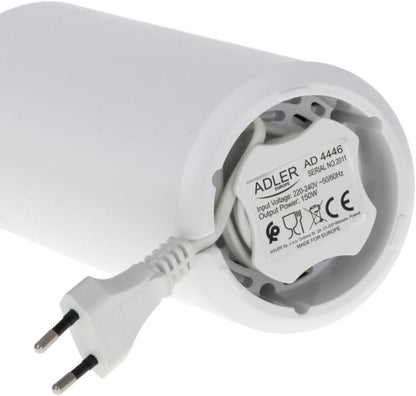 ADLER AD4446WG Kaffeemühle elektrisch 150W, Kaffeebohnenmühle Edelstahl, Kaffeemühle für Espresso Latte Mokka, einstellbarer Mahlgrad, 75g Füllmenge, Schlagmesser, Sicherheitsdeckel Weiß / Gold