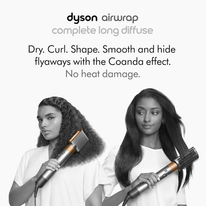 Dyson Airwrap™ Complete Long Diffuse Nickel / Kupfer, Coanda-Luftstromtechnologie, Haartrockner, Volumenbürste, Diffusor, feste Bürste, glatte Frisuren, lockiges Haar, 1300 Watt, kabelgebunden