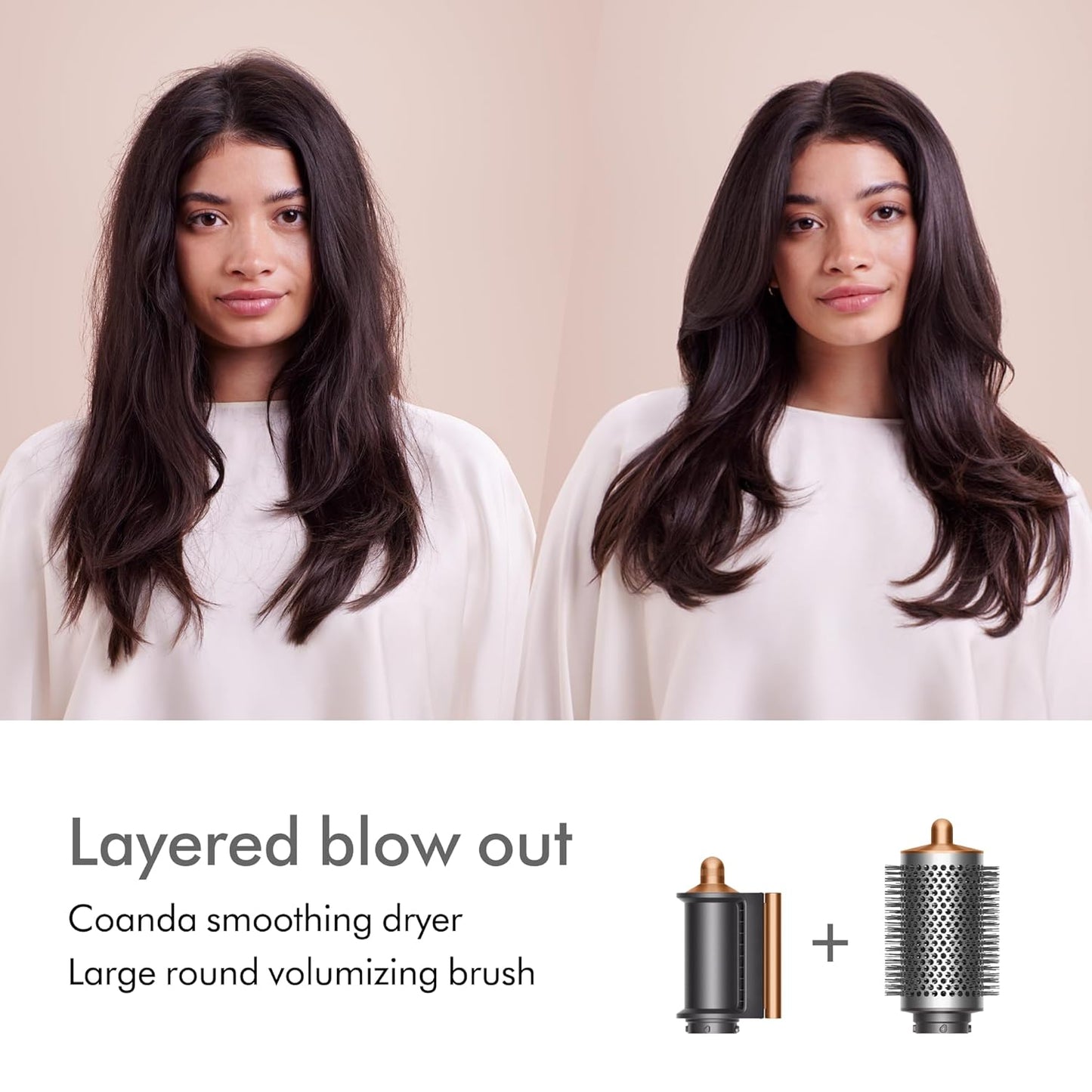 Dyson Airwrap™ Complete Long Diffuse Nickel / Kupfer, Coanda-Luftstromtechnologie, Haartrockner, Volumenbürste, Diffusor, feste Bürste, glatte Frisuren, lockiges Haar, 1300 Watt, kabelgebunden