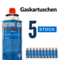 Allride MB-08 Butangaskartuschen 5 Stück 227g für Gaskocher, Campingkocher, Gasgeräte, Unkrautbrenner, Gasherd, Gasnachfüllung für Outdoor und Notvorrat – langlebige Gasversorgung im Großpack Gas