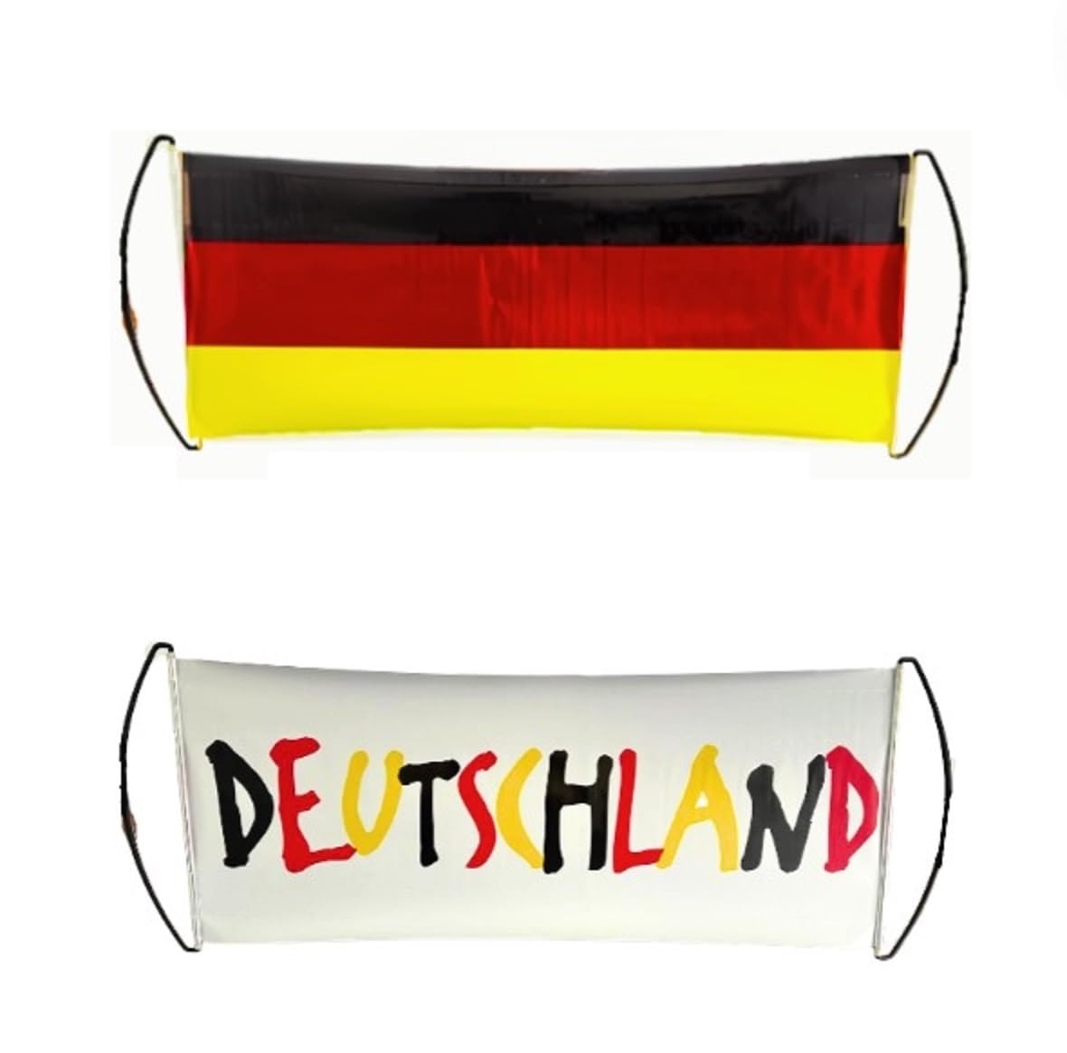 JUNG Ausziehbanner Deutschland 70x24 cm – Tragbare Fan-Fahne für EM 2024, Schwarz Rot Gold Fanartikel für Damen & Herren, Public Viewing Zubehör, Fußball-Fanbanner zur Europameisterschaft