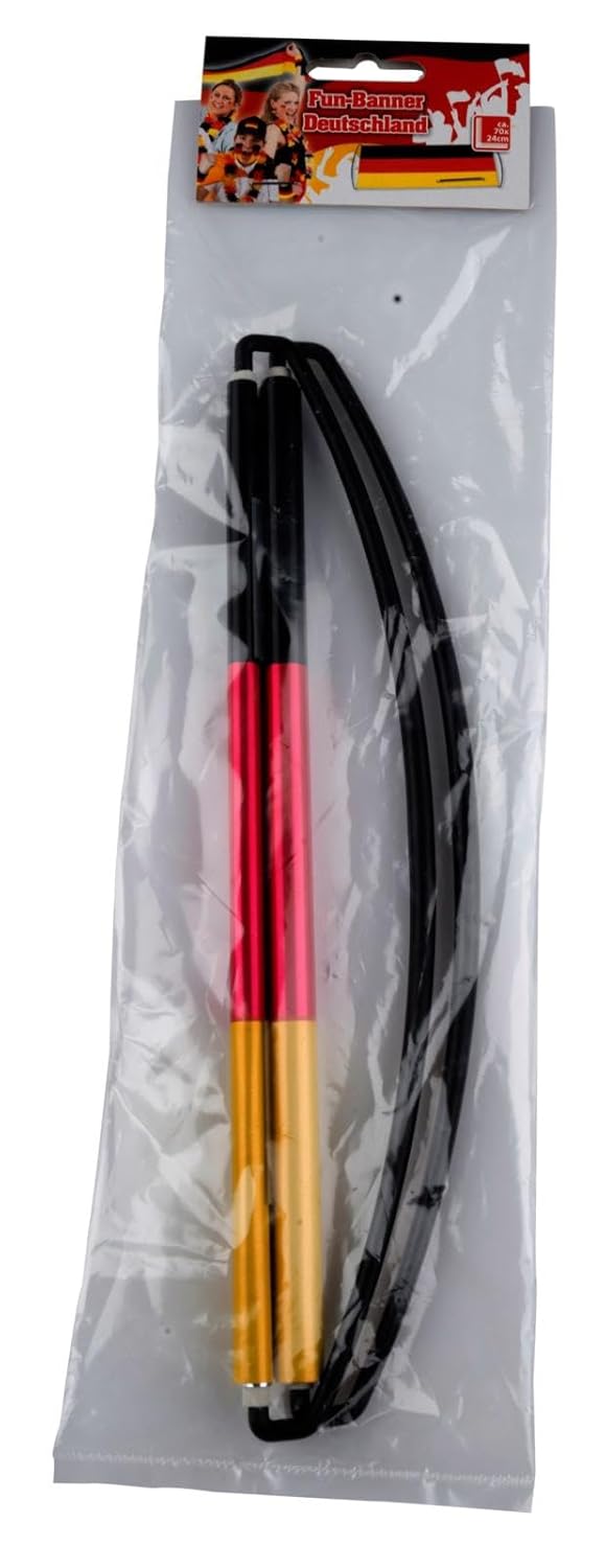 JUNG Ausziehbanner Deutschland 70x24 cm – Tragbare Fan-Fahne für EM 2024, Schwarz Rot Gold Fanartikel für Damen & Herren, Public Viewing Zubehör, Fußball-Fanbanner zur Europameisterschaft