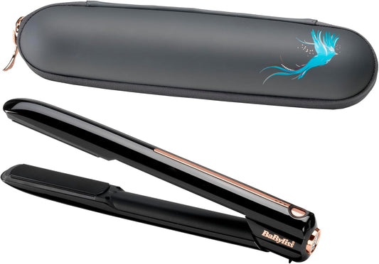 BaByliss 9000 Kabelloses Glätteisen mit Keramikplatten | Professionelles Akku Glätteisen für Locken & Glätten | Lithium-Ionen Akku, Micro-Heating-Technologie, Reiseetui & Zubehörset