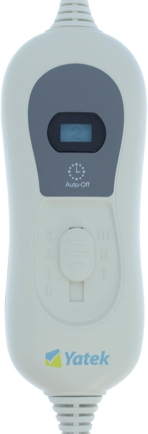 Yatek Wärmeunterbett 150x80 cm elektrisch Heizmatte 60W 3 Heizstufen Überhitzungsschutz Fernbedienung waschbar kuschelig Schlafunterlage Heizauflage Bettwärmer flauschig Polyester Weiß