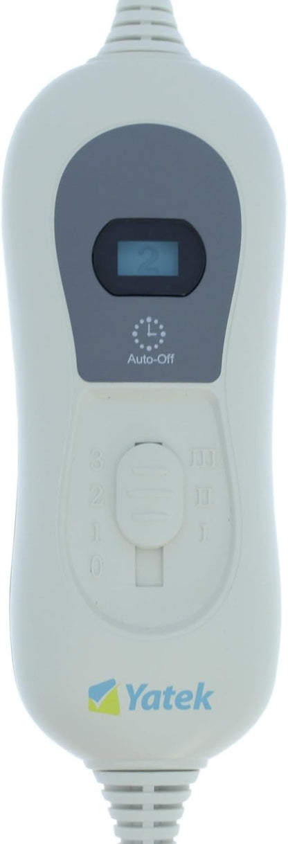 Yatek Wärmeunterbett 150x80 cm elektrisch Heizmatte 60W 3 Heizstufen Überhitzungsschutz Fernbedienung waschbar kuschelig Schlafunterlage Heizauflage Bettwärmer flauschig Polyester Weiß