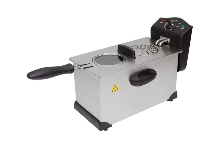 Blaupunkt MEN761 Fritteuse mit Öl, 3 Liter, 2000W Leistung, Antihaftbeschichtung, integrierter Geruchsfilter, Thermostatsteuerung, kompakte elektrische Fritteuse für knusprige Speisen