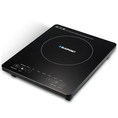 Blaupunkt MEN820 Induktionskochfeld 2000W 1-Platten Standgerät tragbar Schnellstart Sicherheitsfunktionen Touch-Display Glaskeramikplatte Energieeffizient LED-Anzeige Zeitschaltuhr Schwarz