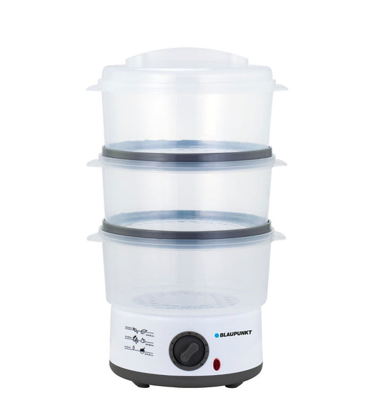 Blaupunkt MEN830 Dampfgarer, 6 Liter, Edelstahl, Schongarer, BPA-frei, Kompakt, Spülmaschinengeeignet, 320 Watt, Warmhaltefunktion, Für 4–5 Personen, Ofenfest, 1 Etage, Temperaturregelung Low/High