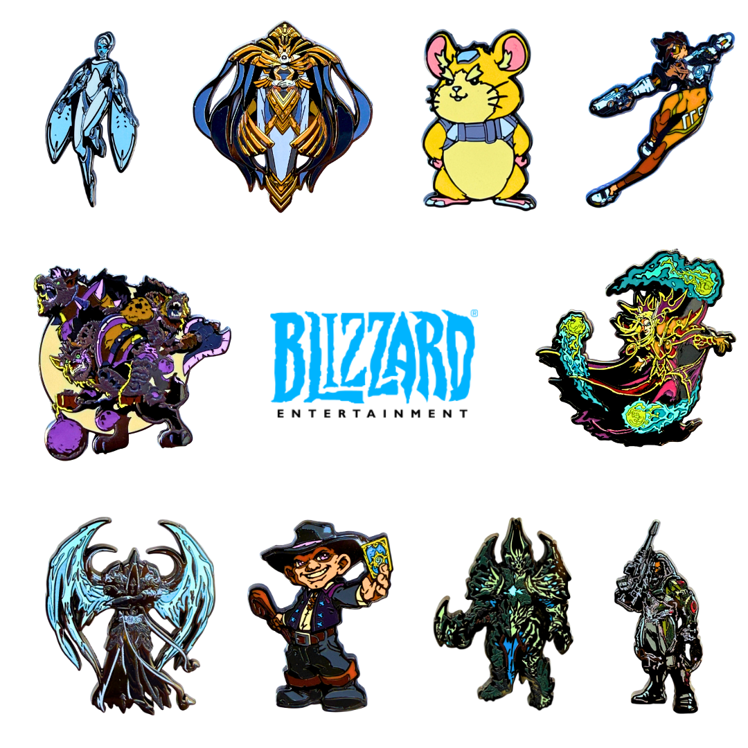 Blizzard Series 8 Pin-Set 10-teilig – Offizielles Sammler-Set mit Mehrfarbigen Metall-Emaille-Pins für Overwatch, WoW, StarCraft und Diablo – Limitierte Blizzard Gaming Kollektion mit COA