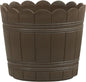 Emsa 515258 Country Blumenkübel Ø 24 cm braun Shabby Chic | Wetterfester Pflanzkübel für Balkon mit Holzoptik | Pflanztopf UV-beständig frostfest für direkte Bepflanzung & als Übertopf geeignet