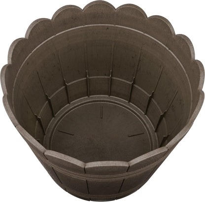 Emsa 515258 Country Blumenkübel Ø 24 cm braun Shabby Chic | Wetterfester Pflanzkübel für Balkon mit Holzoptik | Pflanztopf UV-beständig frostfest für direkte Bepflanzung & als Übertopf geeignet