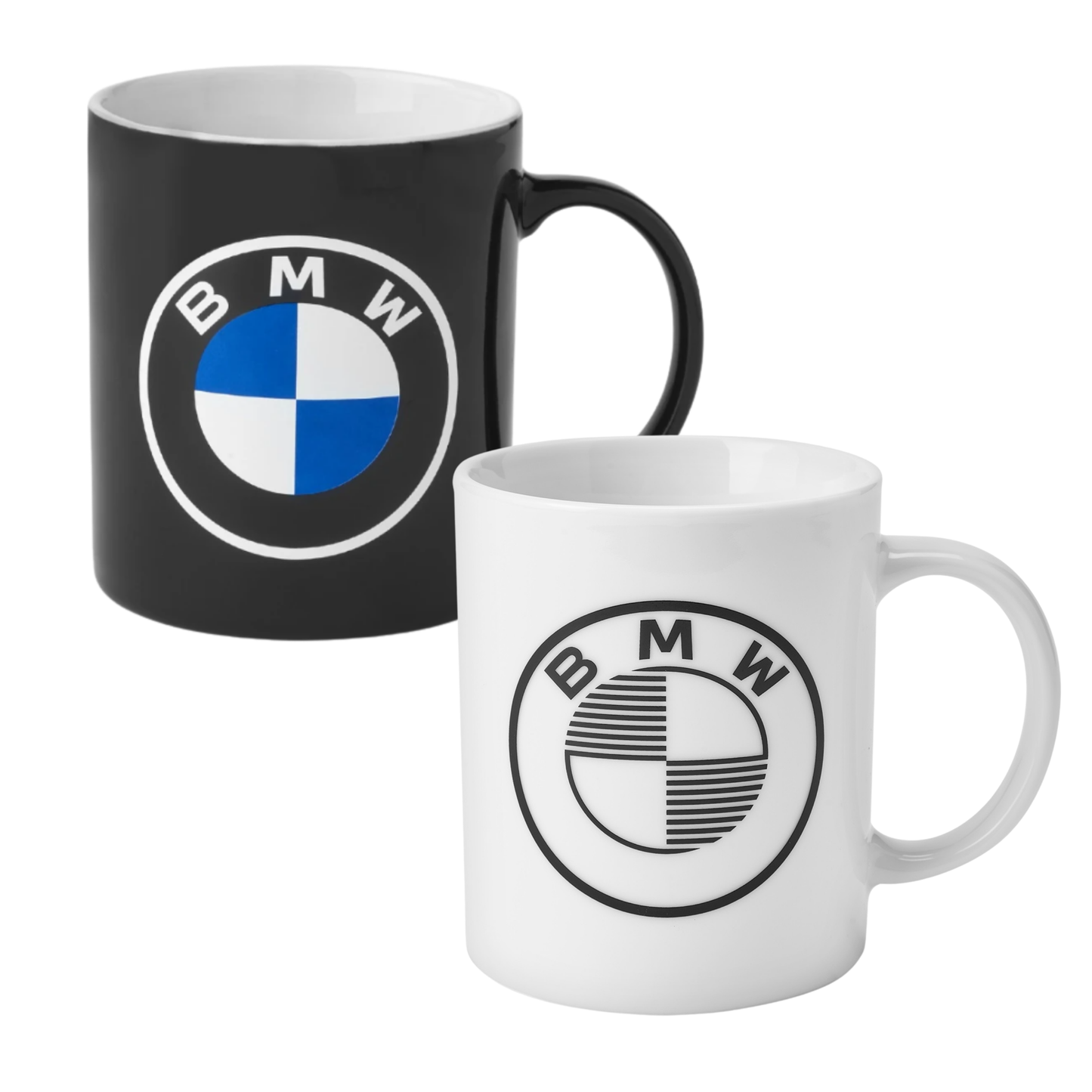 BMW Kaffeetassen Set 2-teilig – Original Porzellan Tassen 300ml für Kaffee Tee – Dunkelblau & Weiß/Schwarz mit BMW Logo – Spülmaschinengeeignet, Hochwertiges Auto Zubehör Geschenk