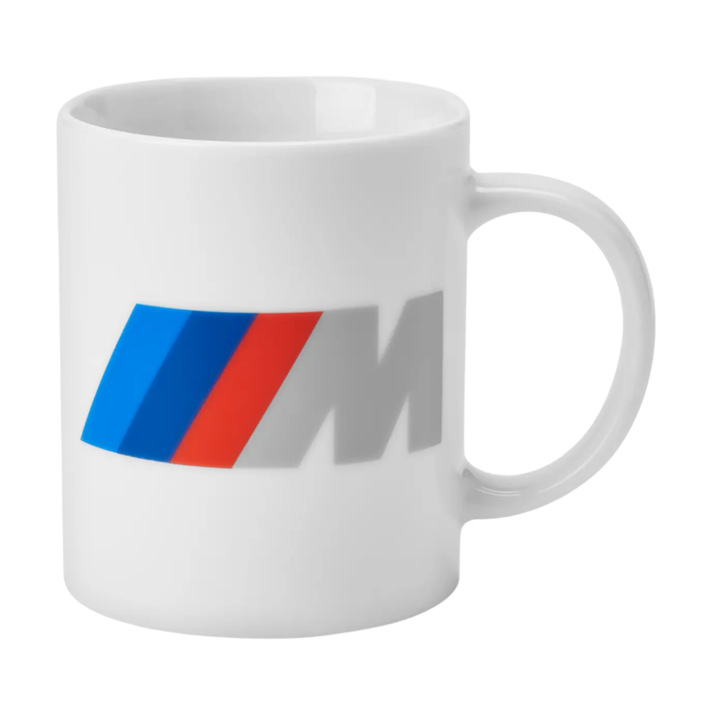 BMW M Porzellan Kaffeetasse 300ml Weiß mit farbigem M Logo – Hochwertiger Marken Kaffeebecher, Spülmaschinenfester Auto Becher, Sammlerstück für BMW M Fans, Design Becher Porzellan Qualität