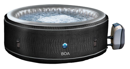 JUNG BOA SPA Whirlpool, selbstaufblasend, beheizbar, für bis zu 5 Personen, rund, Outdoor & Indoor, Krokodil-Optik, Ø 195 cm, energiesparend, wartungsfreundlich