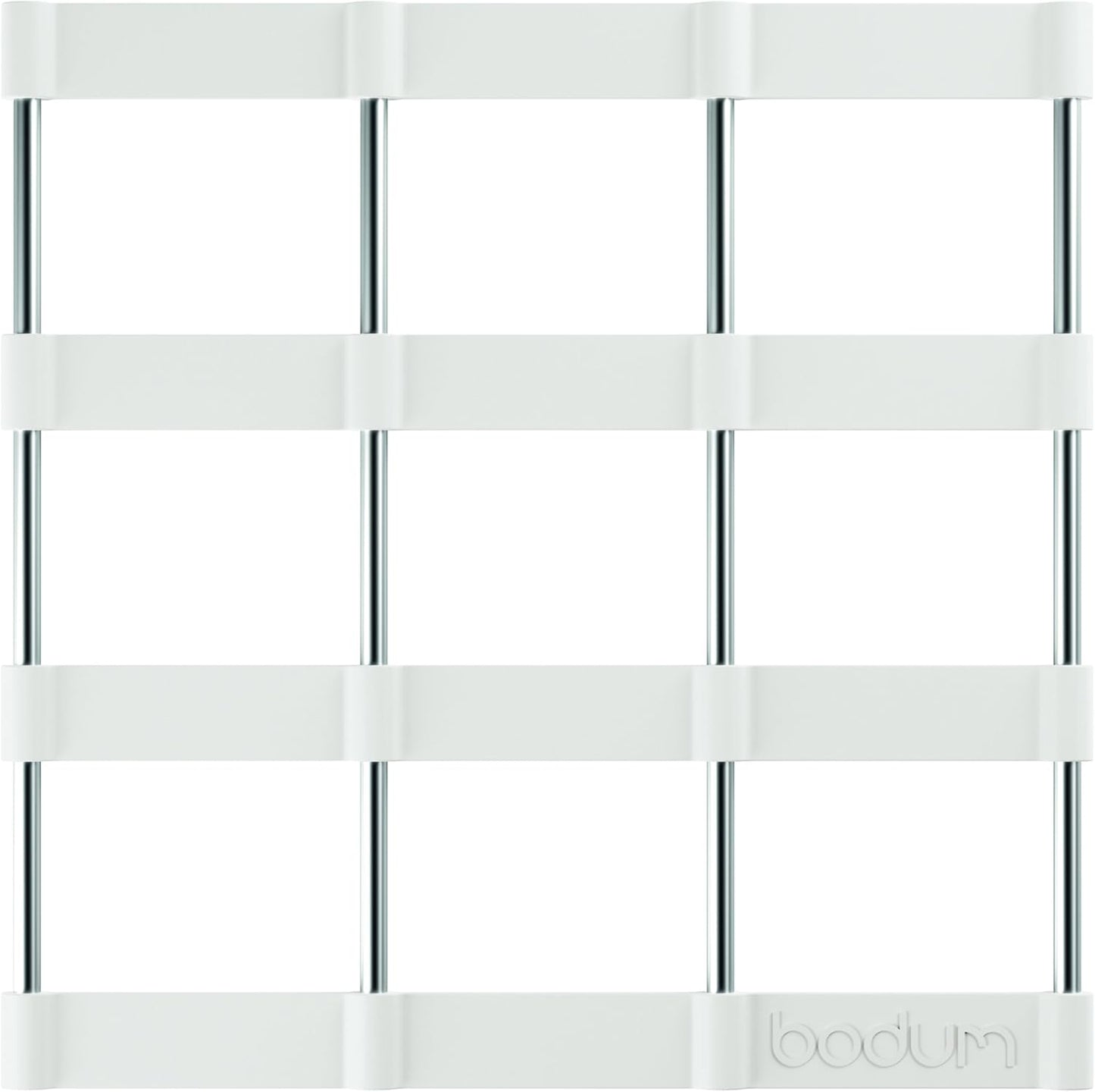 Bodum Bistro Pfannenuntersetzer aus hitzebeständigem Silikon 17 cm rutschfester Topfuntersetzer Schutz für Tisch Arbeitsplatte weiß quadratisch pflegeleicht made in Europe Küchenschutz hitzefest