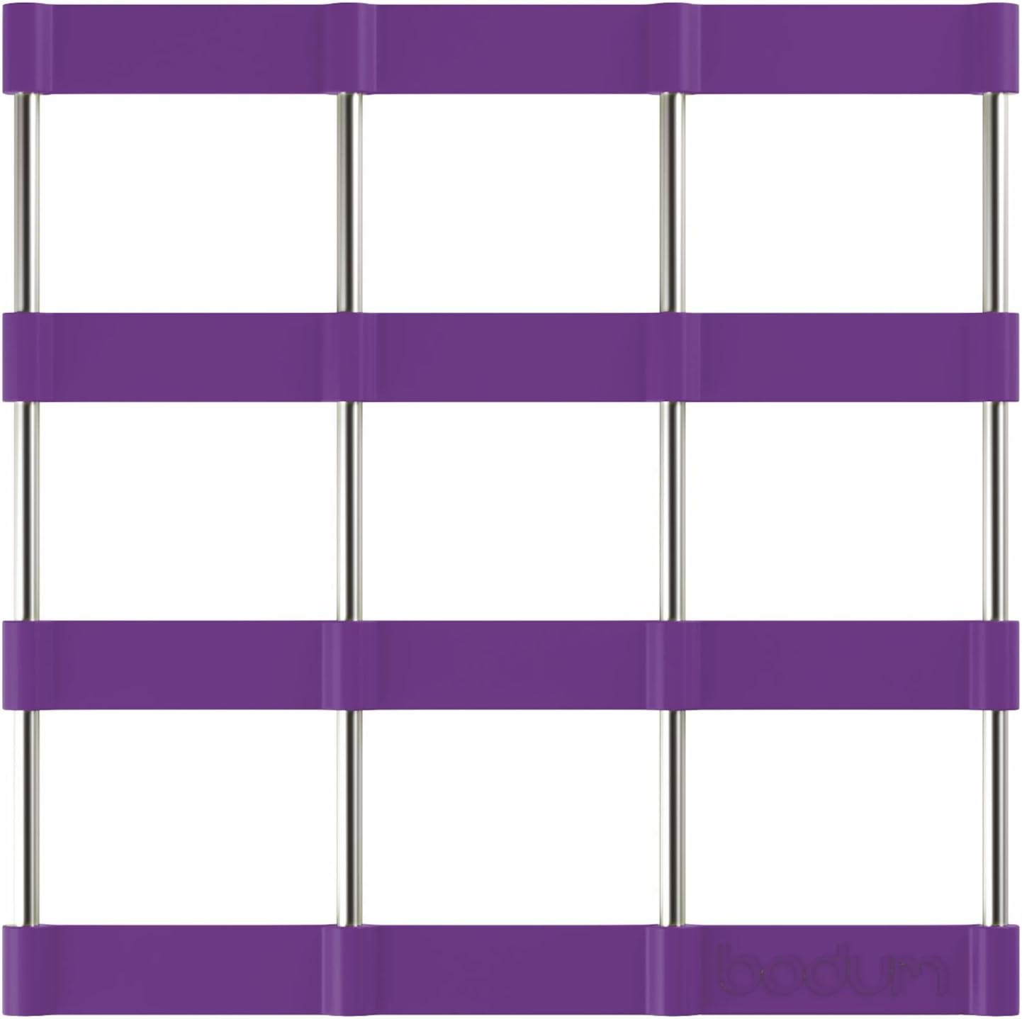 Bodum 2015 Bistro Untersetzer, hitzebeständig, Silikon, 17 x 17,5 x 1 cm, flexibel, violett, leicht zu reinigen, platzsparend, langlebig, Schutz für heiße Töpfe, pflegeleicht, langlebig