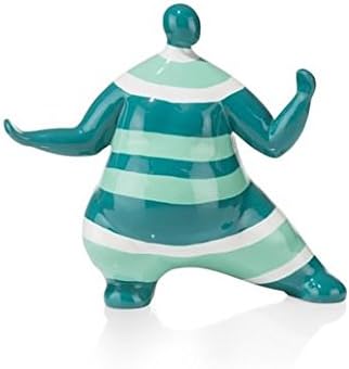 COCOMaison Kung Fu Man Dekofigur 35x28 cm – Handbemalte Kampfsport Statue aus Polyresin – Bunte moderne asiatische Skulptur für Wohnzimmer, Büro, Flur, Kampfkünstler Deko