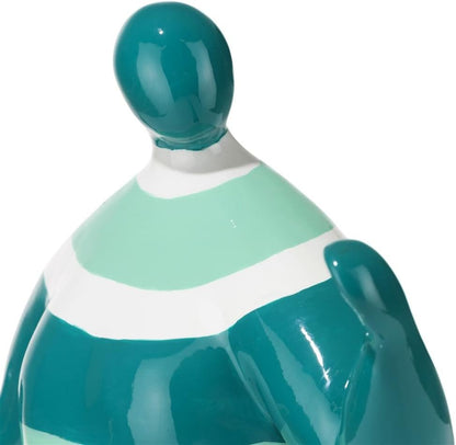 COCOMaison Kung Fu Man Dekofigur 35x28 cm – Handbemalte Kampfsport Statue aus Polyresin – Bunte moderne asiatische Skulptur für Wohnzimmer, Büro, Flur, Kampfkünstler Deko