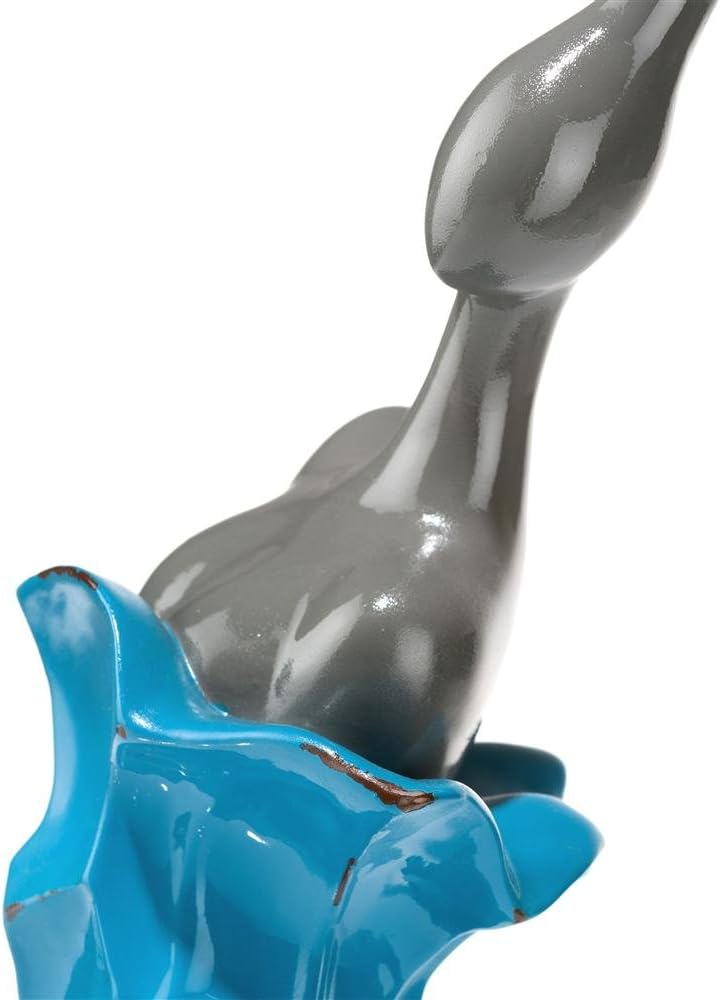 COCOMaison African Lady Statue 54 cm handbemalte grüne Polyresin Skulptur moderne afrikanische Frau Deko Figur mit stabilem Sockel langlebige exklusive Wohn- und Bürodekoration