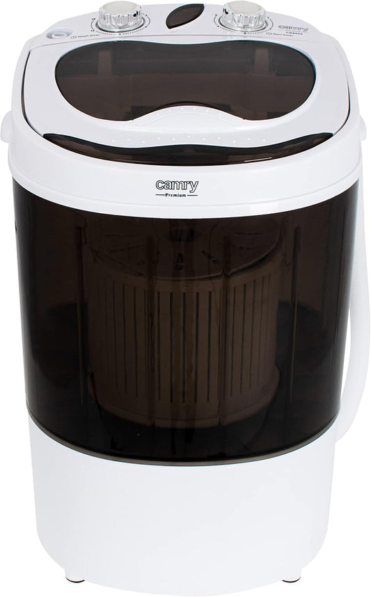 JUNG CAMRY CR8054 Mini Waschmaschine Camping Waschautomat 3 kg Wäsche mit Schleuder tragbare mobile Reise Campingwaschmaschine energiesparend leise kompakt Kleinwaschmaschine Boot Wohnmobil