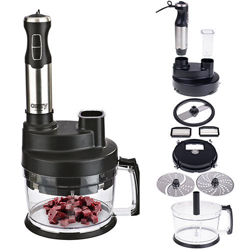 Jung Camry CR4623 Edelstahl Stabmixer 1600W Multifunktion Mixer Set, Stabmixer, Zerkleinerer, Schneebesen, Kartoffelstampfer, Würfelschneider, Edelstahl Zubehör, Hochleistungsmixer, Kompakt und Praktisch