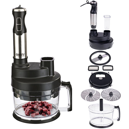 Jung Camry CR4623 Edelstahl Stabmixer 1600W Multifunktion Mixer Set, Stabmixer, Zerkleinerer, Schneebesen, Kartoffelstampfer, Würfelschneider, Edelstahl Zubehör, Hochleistungsmixer, Kompakt und Praktisch