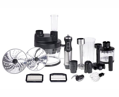 Jung Camry CR4623 Edelstahl Stabmixer 1600W Multifunktion Mixer Set, Stabmixer, Zerkleinerer, Schneebesen, Kartoffelstampfer, Würfelschneider, Edelstahl Zubehör, Hochleistungsmixer, Kompakt und Praktisch