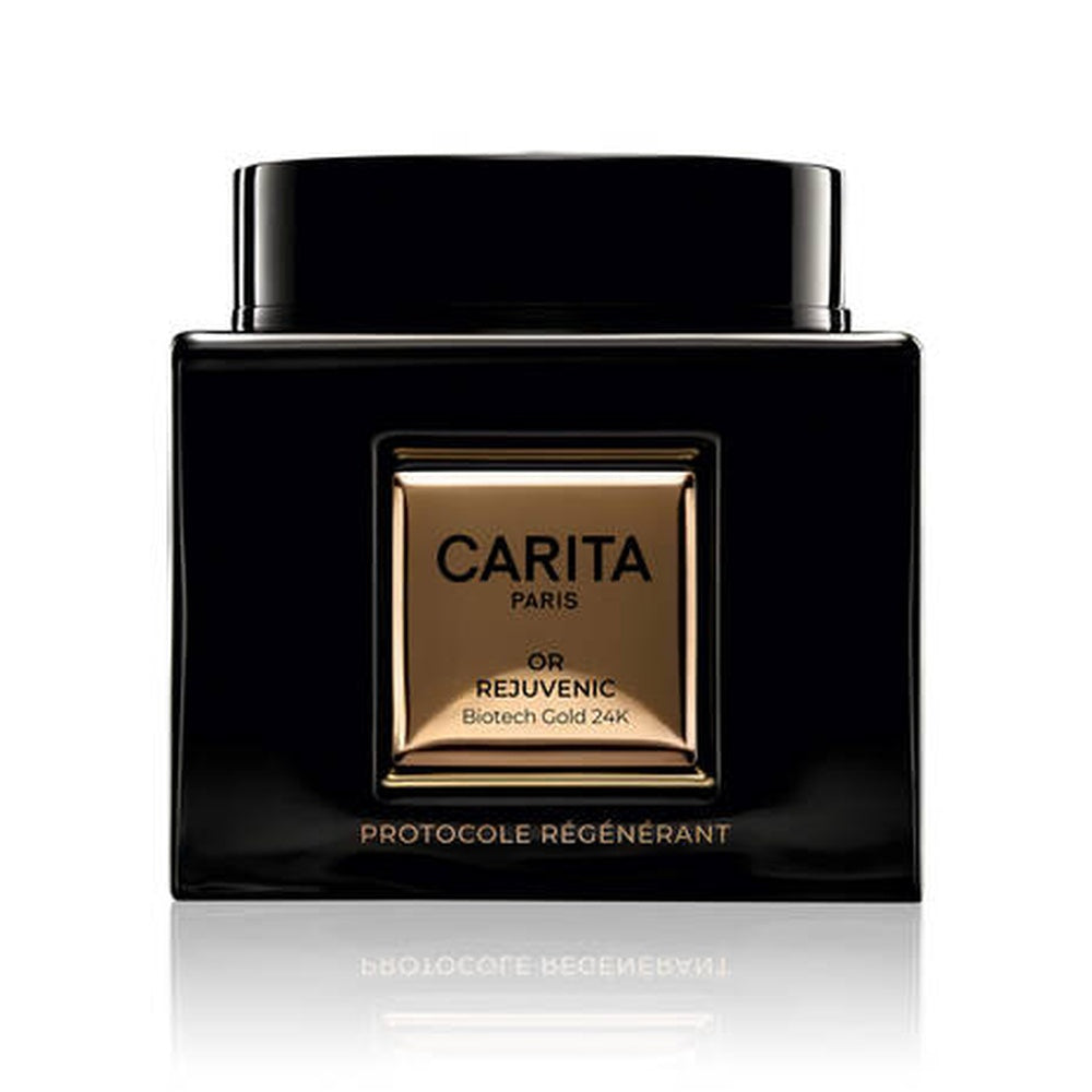 Carita Paris Rejuvenic Biotech Gold 24K - Regenerierende Anti-Aging Creme für Hauterneuerung und Verjüngung, Intensivpflege mit 24 Karat Gold für die Mehrstratum-Epidermis, 50ml für Glattere, Strahlendere und Jüngere Haut
