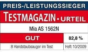 MIA AS 1562N Akku Handstaubsauger Kabellos für Auto und Büro, leistungsstarker Akku-Handstaubsauger, nass und trocken saugen, 2 Aufsätze, wandmontierbar, kompakt, flexibel, umweltschonend, 16W Motor - Blau