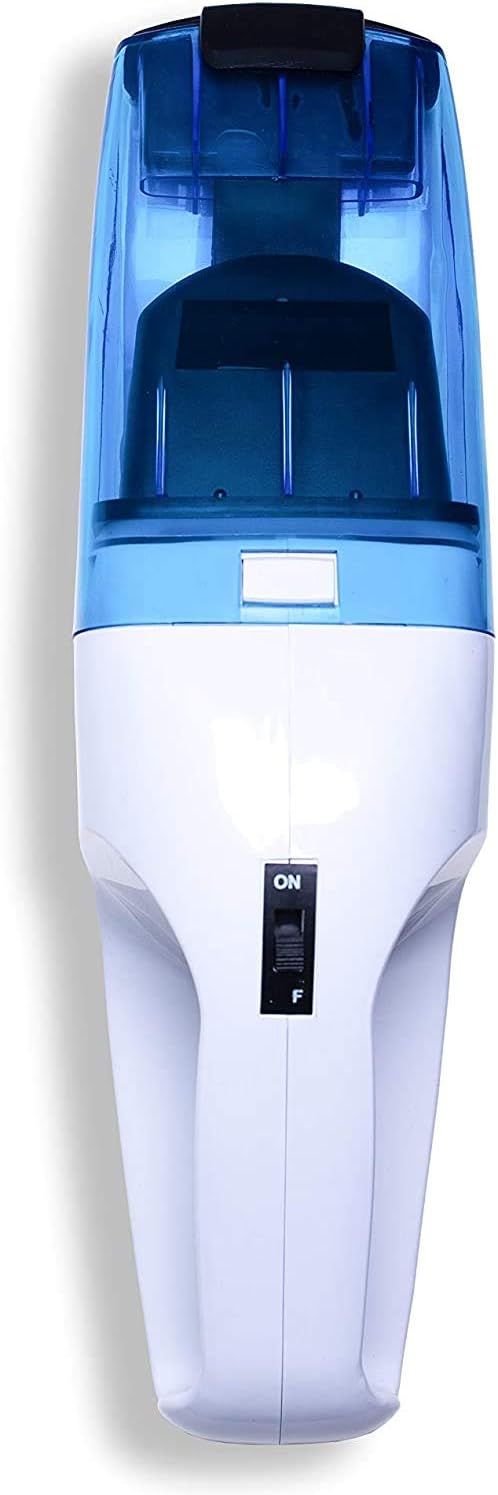 MIA AS 1562N Akku Handstaubsauger Kabellos für Auto und Büro, leistungsstarker Akku-Handstaubsauger, nass und trocken saugen, 2 Aufsätze, wandmontierbar, kompakt, flexibel, umweltschonend, 16W Motor - Blau